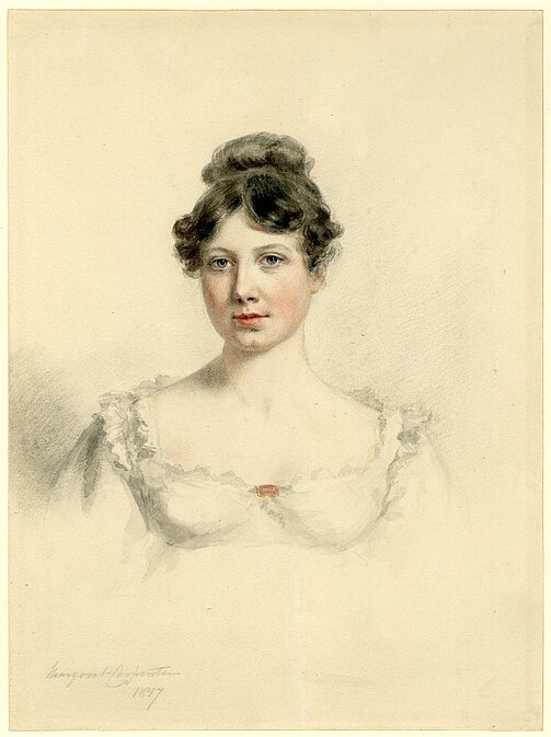 Margaret Sarah Carpenter (1792-1872) war eine bedeutende Portrailmalerin die zwischen 1818 und 1866 mehr als 147 Bilder bei der Royal Akademy einreichte.