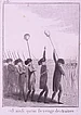 Nach der Erstürmung der Bastille und der Ermordung des Prévôt de marchands von Paris wurden die Köpfe von Flesseles und Launay auf Mistgabeln aufgespiest durch die Pariser Straßen getragen.