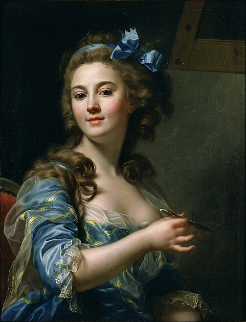 Marie-Gabrielle Capet (1761-1818) war eine Schülerin von Adélaide Labille-Guiard und wurde durch Portraits und Miniaturportraits auf Elfenbein bekannt. Noch heute finden sich ihre Arbeiten in zahlreichen Sammlungen und Museen.