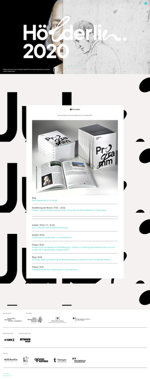 Screenshot der Website https://www.hoelderlin2020.de