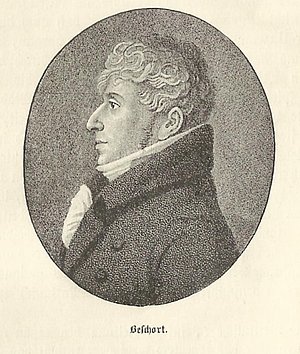 Friedrich Jonas Beschort (1767-1846) war einer der beliebtesten Schauspieler des Königlich preußischen Theaters in Berlin in der 1. Hälfte des 19. Jahrhunderts. Er lernte bei Schröder und Iffland sein Handwerkszeug.