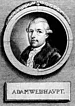 Adam Weishaupt (1748-1830) war Professor für Theologie an der Universität Ingolstadt und galt als Begründer des Illuminatenordens. Nach dem Verbot des Ordens durch den Kurfürsten musste er fliehen und begab sich unter den Schutz des Herzogs Ernst II. von Sachsen-Gotha.