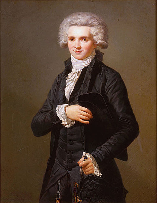 Maximilian de Robespierre (1758-1794) gehörte zu den führenden Köpfen der Jakobiner. Er gehörte ab dem 10.08.1792 dem Wohlfahrtsausschuss an und befürwortete die Terrorherrschaft während der Französischen Revolution. Nach seinem Sturz am 27.07.1794