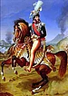 Joachim Murat (1767-1815) war Marschall von Frankreich und Schwager Kaiser Napoléons. Er nahm an den Kämpfen der Republik teil und befehligte die Kavallerie der Grande Armée. Nach der Völkerschlacht versuchte er das Königreich Neapel für sich zu retten trat auf alliierte Seite über.