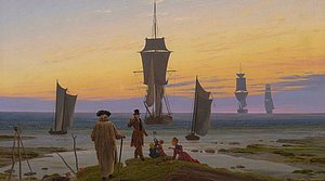 Caspar David Friedrichs Gemälde »Lebensspuren« als Allegorie einer Familie am Strand
