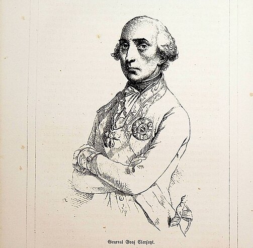Karl Joseph de Croix, comte de Clerfait (1733-1798) war nach Erzherzog Karl der erfolgreichste österreichische Befehlshaber im Ersten Koalitonskrieg zwischen 1792 und 1801. Zuvor zeichnete er sich schon im Siebenjährigen Krieg und dem letzten österreichischen Türkenkrieg des 18. Jahrhunderts aus.