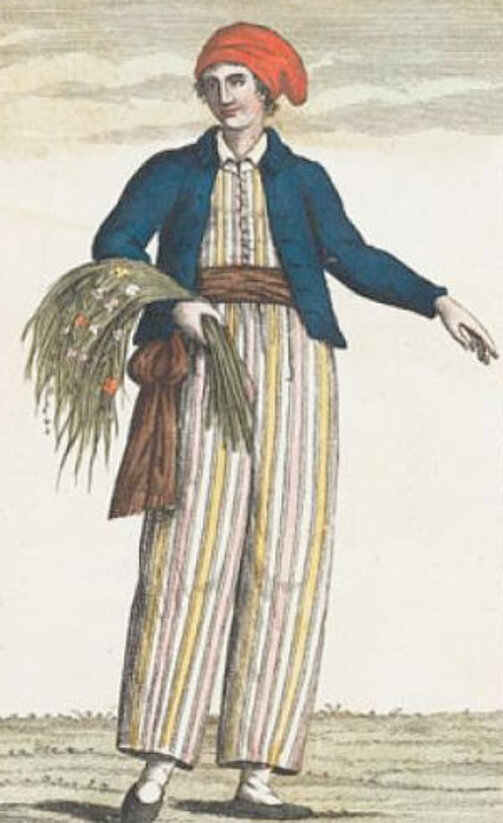 Jeanne Baret (1740-1807) gilt heute als die erste Frau, die als Assistentin des Botanikers Philibert Commerçon die Welt umsegelte. Sie gehörte zwischen 1766 und 1768, als Mann getarnt, zur Mannschaft, die unter dem Kommando von Bougainville die Welt.