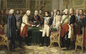 Empfang des österreichischen Botschafters auf dem Erfurter Fürstenkongress im Jahre 1808.