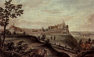 Gemälde von Schloss Warthausen bei Biberach von Johann Heinrich Tischbein d.Ä.