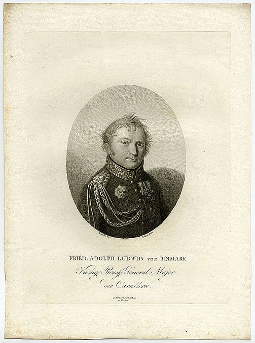 Friedrich Adolf Ludwig von Bismarck (1766-1830) war ein preußischer General und Kommandierender General in Herzogtum Sachsen. Er war der Onkel des späteren Reichskanzlers Otto von Bismarck.