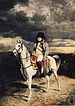 Kaiser Napoléon I. auf seinem Weißen Schimmel reitend.