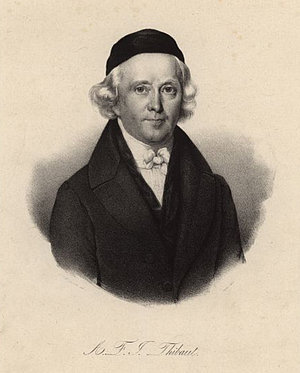 Anton Friedrich Thibaut (1772-1840) war ein deutscher Jurist der sich für eine Kodifizierung des deutschen Rechts und die Schaffung eines einheitlichen Zivilgesetzbuches aussprach und so in Gegnerschaft mit Friedrich Carl Savigny trat.