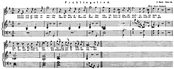 Notenblatt von »Frühlingsgruß« in einer Komposition von Kapellmeister Reichardt
