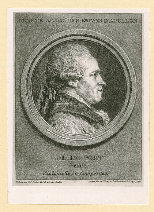 Jean-Louis Duport (!749-1819) war ein französischer Cellist, Komponist und Musikpädagoge, der mit seinem »Essai sur le doigté du violincelle et sur la comduitte de l'archet« ein entsprechendes Grundlagenwerk verfasste.