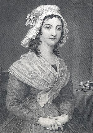 Charlotte Corday (1768-1793) schloss sich der Girondé an und wurde durch die Ermordung des jakobinischen Politikers Jean-Paul Marat zu einer Märthyerin der französischen Konterrevolutionäre.
