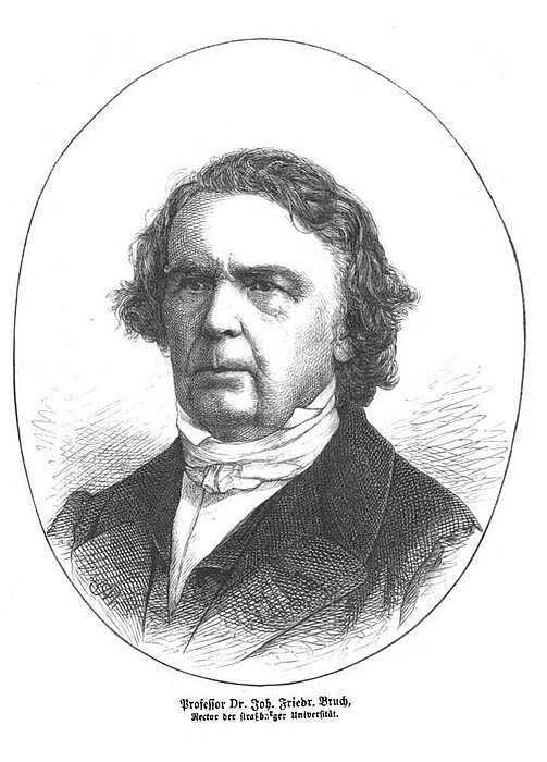 Johann Friedrich Bruch (1792-1874) gehörte zu den führenden Theologen und Professoren der luterischen Kirche im Elsass des 19. Jahrhunderts. Ab 1872 war er Rektor der Universität Straßburg und zuvor bemühte er sich um eine Etablierung der Académie protestante als führende Bildungseinrichtung des evangelischen Glaubens.