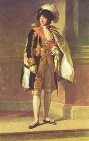 Joachim Murat (1767-1815) war Marschall von Frankreich und Schwager Kaiser Napoléons. Er nahm an den Kämpfen der Republik teil und befehligte die Kavallerie der Grande Armée. Nach der Völkerschlacht versuchte er das Königreich Neapel für sich zu retten trat auf alliierte Seite über.