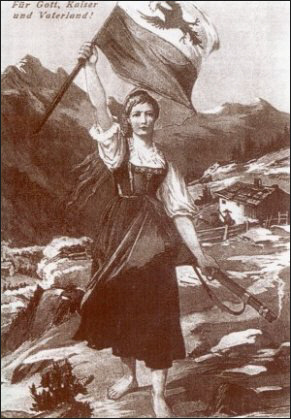 Guiseppina Negrelli (1790-1842) kämpfte im Jahre 1809 an dr Seite der Tiroler Schützen gegen die vorrückenden französischen Truppen mit der Waffe in der Hand.