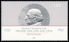 Briefmarke »250. Geburtstag Karl Freiherr von und zum Stein« (MiNr. 2624) über 145 Cent aus dem Jahre 2007
